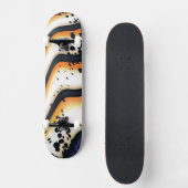 Skateboard Flux Orange Abstrait – Graphisme Moderne et Audaci (Recto)