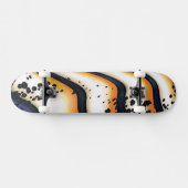 Skateboard Flux Orange Abstrait – Graphisme Moderne et Audaci (Horz)
