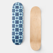 Skateboard Fond à motif flocon de neige bleu (Recto)