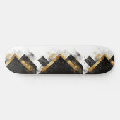 Skateboard Fond abstrait noir et or élégant (Horz)