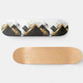 Skateboard Fond abstrait noir et or élégant (Horz)
