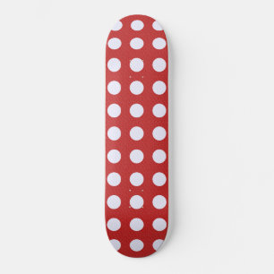 Skateboard Fond de fractales rouges avec pois blancs en fract