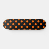 Skateboard Fond noir pois orange (Horz)