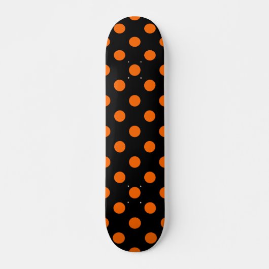 Skateboard Fond noir pois orange (Devant)