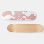 Skateboard Fonte de sourire en rose et blanc (Horz)