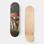 Skateboard Forêt de champignons rétro (Recto)