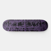 Skateboard forêt pourpre, mauve, noire, dans les bois, coupl (Horz)