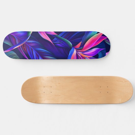 Skateboard Forêt tropicale de minuit (Horz)