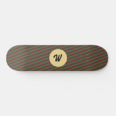Skateboard Forêt verte et rayures bordeaux Monogramme (Horz)