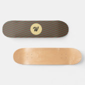 Skateboard Forêt verte et rayures bordeaux Monogramme (Horz)