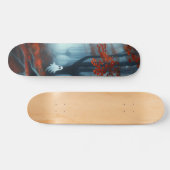 Skateboard Forêts éffrayantes d'automne avec un fantôme (Horz)