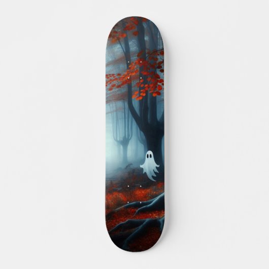 Skateboard Forêts éffrayantes d'automne avec un fantôme (Devant)