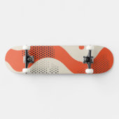 Skateboard Forme orange ondulée avec points noirs (Horz)