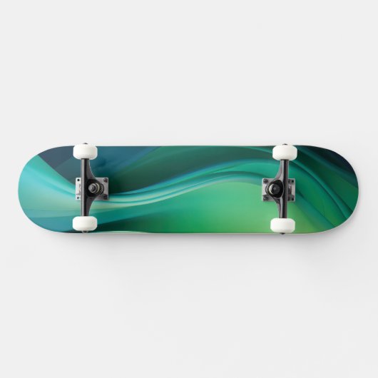 Skateboard Formes à flux vert sur bleu foncé (Horz)