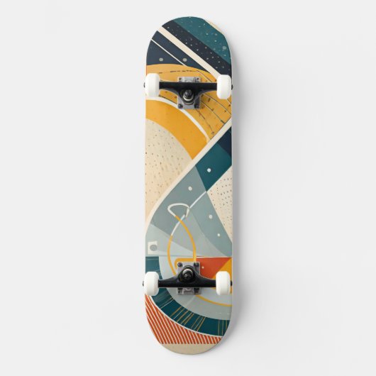 Skateboard Formes avec points de couleur et bandes (Recto)