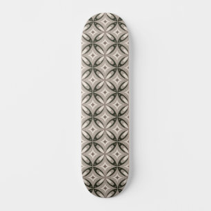 Skateboard Formes circulaires rétro beige et marron