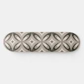 Skateboard Formes circulaires rétro beige et marron (Horz)