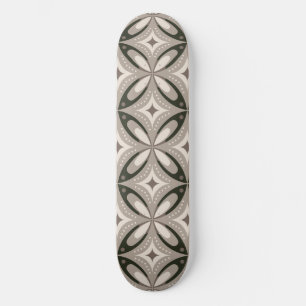 Skateboard Formes circulaires rétro beige et marron