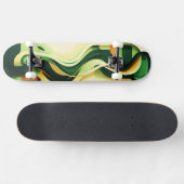 Skateboard Formes de courbure noire, verte et jaune Skateboar (Horz)