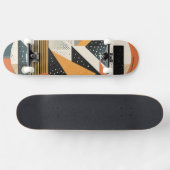 Skateboard Formes géométriques orange et ocre (Horz)
