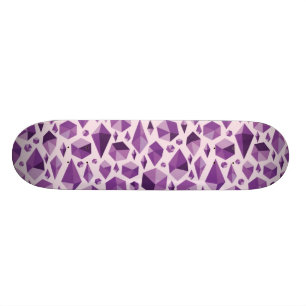 Skateboard Formes géométriques pourpres de bijou