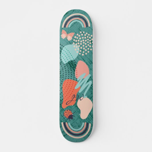 Skateboard Formes modernes Girl Rainbow Monogramme (Devant)