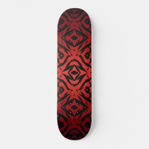 Skateboard Formes tribales rouges et noires motif