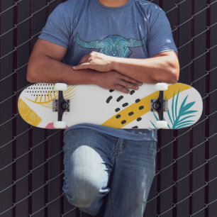 Skateboard Formes Tropicales Abstraites