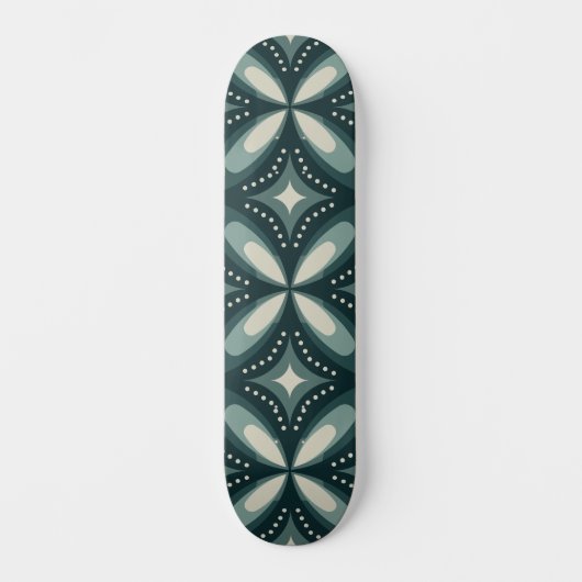 Skateboard formes vertes rétro (Recto)