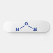 Skateboard Formule chimique moléculaire de l'eau (Horz)