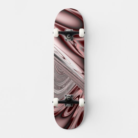Skateboard Fractal Rouge en Fleur (Recto)