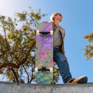 Skateboard Fractale arc-en-ciel