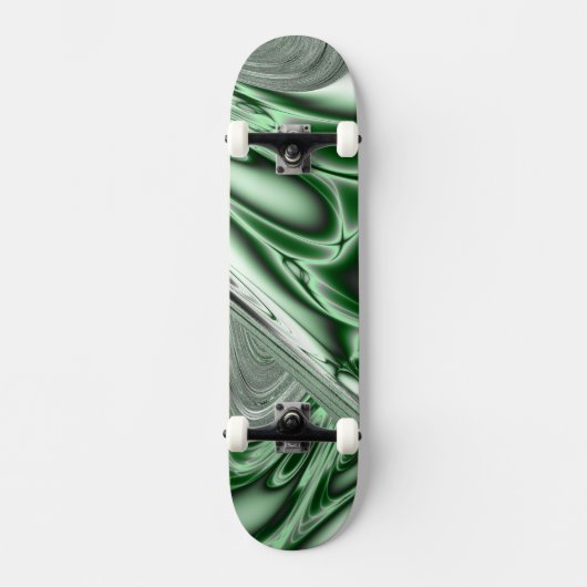 Skateboard Fractale verte en fleurs (Recto)