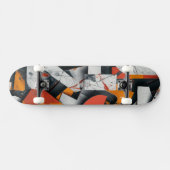 Skateboard Fragments de lettres en orange et gris #2 (Horz)