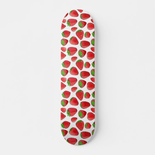 Skateboard Fraise d'aquarelle (Devant)