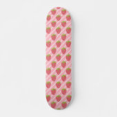 Skateboard Fraises mignonnes et rayures motif (Devant)