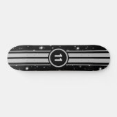 Skateboard Frappe de course noir et argent (Horz)