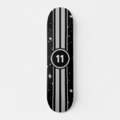 Skateboard Frappe de course noir et argent (Devant)