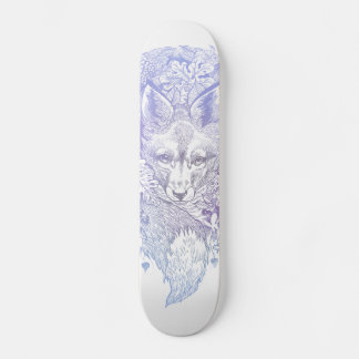 Skateboard Frosty pastel purple fox in foliage skate deck