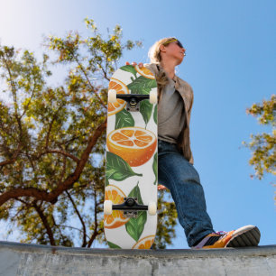 Skateboard Fruit Botanique Orange Citrus Sans Couture