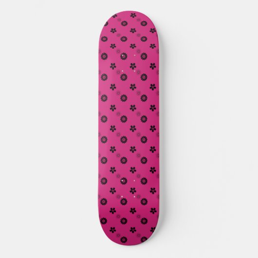 Skateboard Fuchsia et Black Retro Skatedeck (Recto)