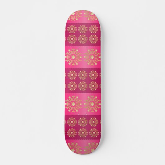 Skateboard Fuchsia Oriental Mandala Motif (Devant)