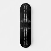 Skateboard Fumée de dragon noir avec nom ou monogramme (Devant)