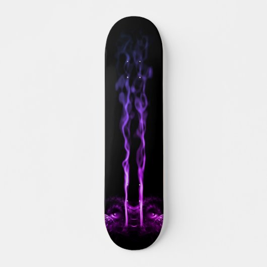 Skateboard Fumée de dragon noir et violet (Devant)