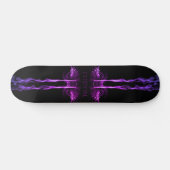 Skateboard Fumée de dragon violet noir avec nom ou monogramme (Horz)