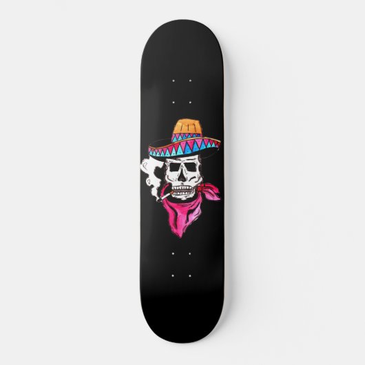 Skateboard Fumer Skeleton Cowboy (Recto)