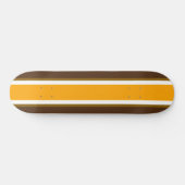 Skateboard Fun Bright Bold Jaune Blanc Brown Stripes de cours (Horz)