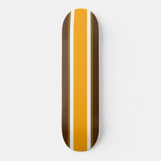 Skateboard Fun Bright Bold Jaune Blanc Brown Stripes de cours (Recto)