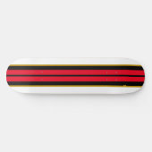 Skateboard Fun Colorful Bright Red Black White Racing Stripes (Horz)