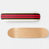 Skateboard Fun Colorful Bright Red Black White Racing Stripes (Horz)
